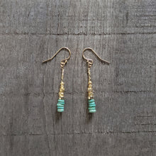 Load image into Gallery viewer, GF Turquoise Drop Earrings (L)