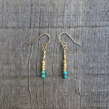 Load image into Gallery viewer, GF Chrysocolla Drop Earrings (S)