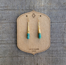 Load image into Gallery viewer, GF Chrysocolla Drop Earrings (L)