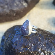 Load image into Gallery viewer, Iolite Sunstone Teardrop Ring SS